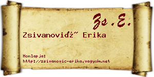 Zsivanović Erika névjegykártya